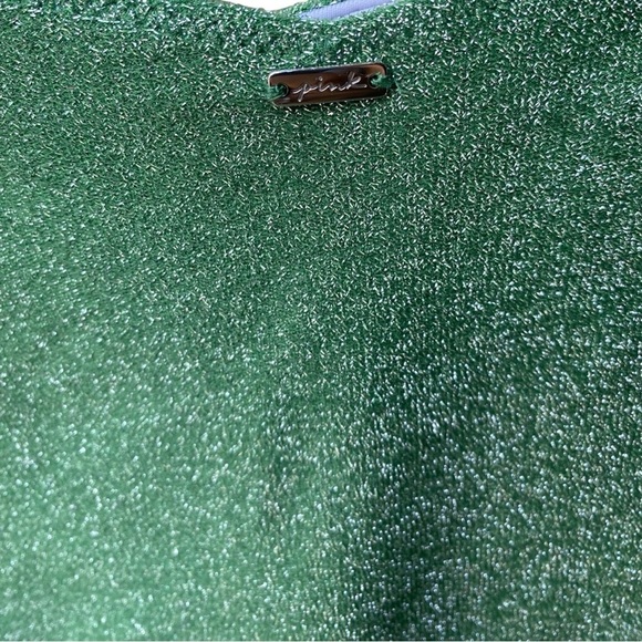 Victoria Secret PINK Green Brazilian Shimmer High Waist Cheeky Bikini Bottom - Picture 6 of 9